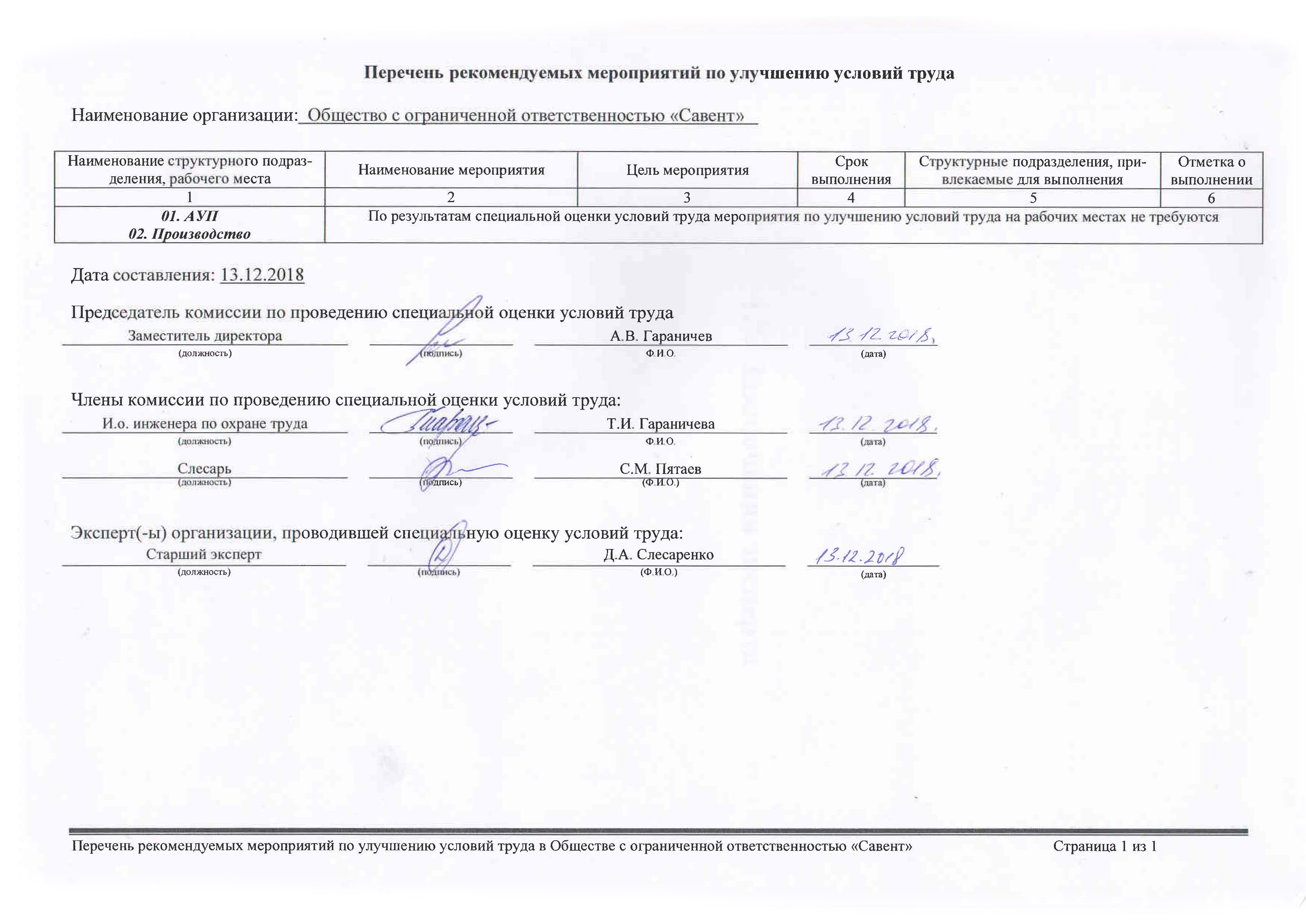 Комиссия по проведению специальной оценки